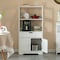 Basicwise Tall Freestanding Wooden Cabinet Organizer, with 2 Open shelves, A drawer and 2 Door Cabinet, White QI004614 - alternate 2